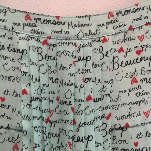 NYDJ, Parisian themed blouse, 2X, light green - Picture 14 of 16